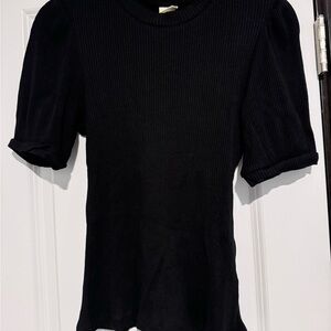 Elegant Black Puff Sleeve Top